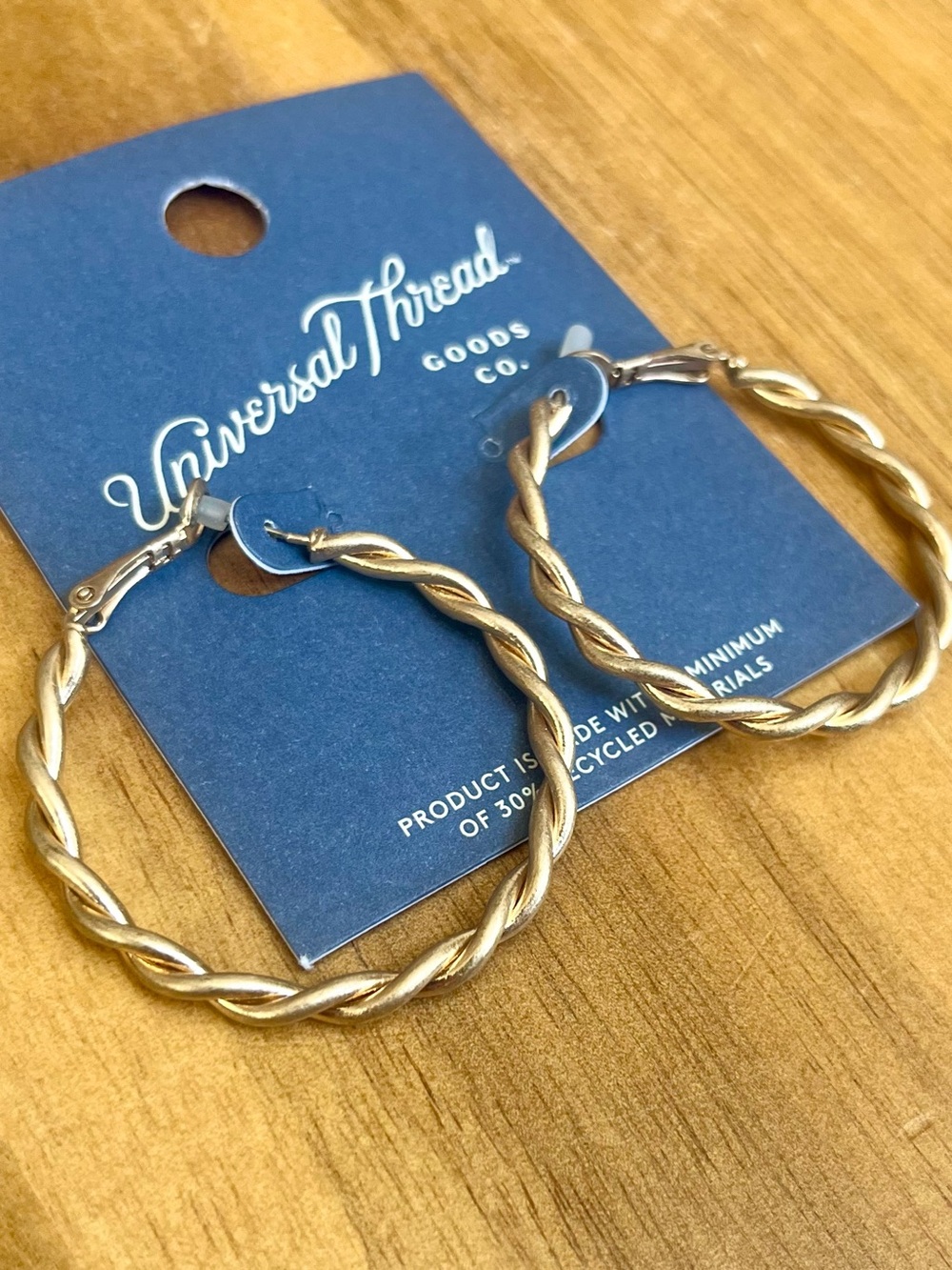 *3/$15, Universal Thread, Gold Twisted Hoop Earrings - Picture 3 of 5
